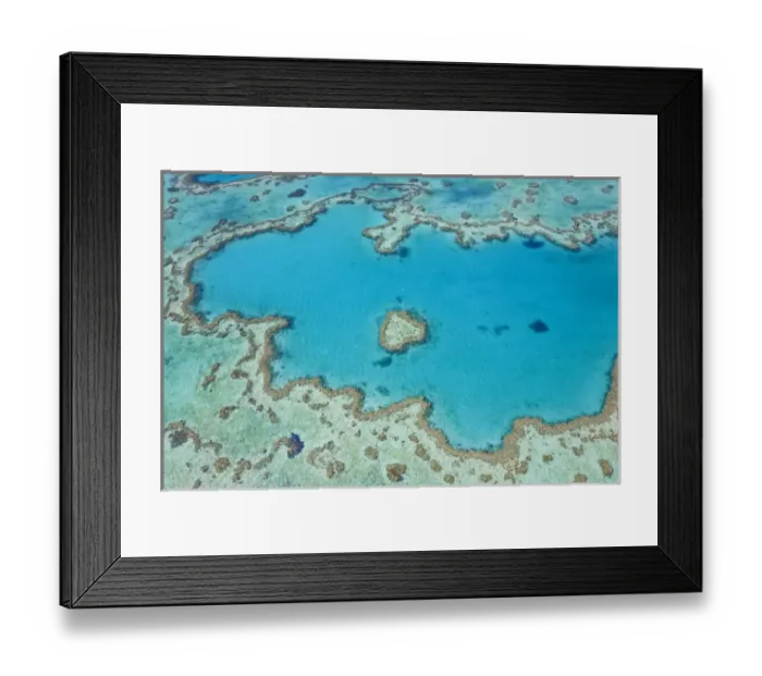 Framed Print : Aerial view of Heart Reef, part of Great Barrier Reef, Queensland, Australia Framed Print : Aerial view of Heart Reef, part of Great Barrier Reef, Queensland, Australia