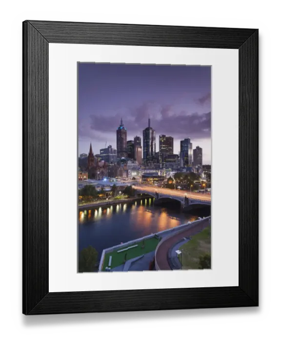 Framed Print : Australia, Victoria, VIC, Melbourne, skyline with Yarra River and Princess Bridge Framed Print : Australia, Victoria, VIC, Melbourne, skyline with Yarra River and Princess Bridge