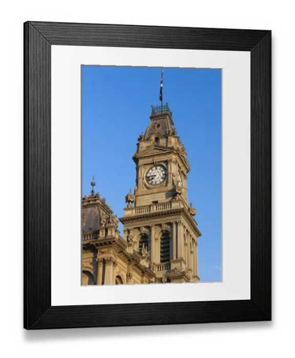 Framed Print : Australia, Victoria, VIC, Bendigo, Town Hall tower, late afternoon Framed Print : Australia, Victoria, VIC, Bendigo, Town Hall tower, late afternoon