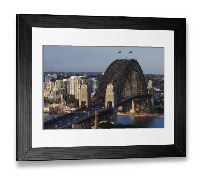 Framed Print : Australia, New South Wales, NSW, Sydney, The Rocks area, Sydney Harbour Bridge, elevated view Framed Print : Australia, New South Wales, NSW, Sydney, The Rocks area, Sydney Harbour Bridge, elevated view