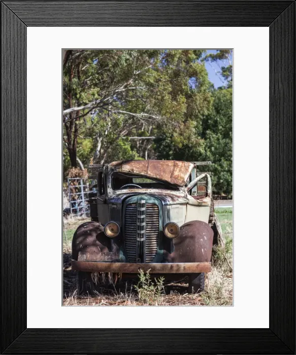 Framed Print : Australia, South Australia, Clare Valley, Farrell Flat, old Fargo truck