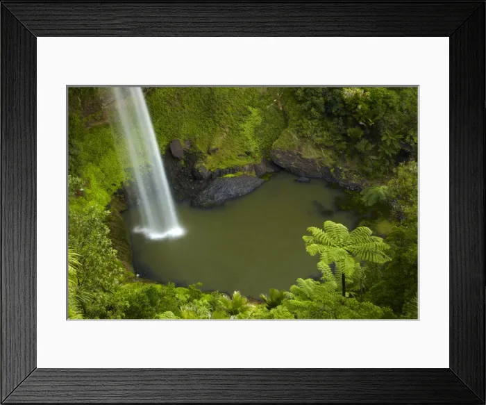 Framed Print : Bridal Veil Falls, near Raglan, Waikato, North Island, New Zealand