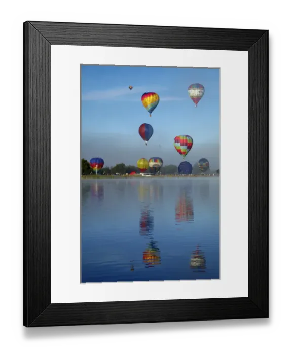 Framed Print : Hot air balloons, Balloons over Waikato Festival, Lake Rotoroa, Hamilton, Waikato Framed Print : Hot air balloons, Balloons over Waikato Festival, Lake Rotoroa, Hamilton, Waikato