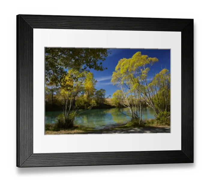Framed Print : New Zealand, South Island, Canterbury, Mackenzie Country, Ohau River in autumn