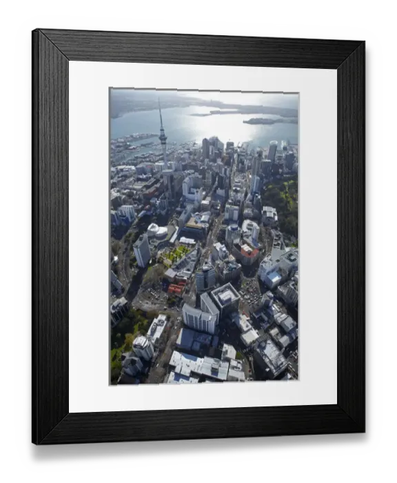 Framed Print : Queen Street, Sky Tower and Central Business District, Auckland, North Island, New Zealand - aerial Framed Print : Queen Street, Sky Tower and Central Business District, Auckland, North Island, New Zealand - aerial