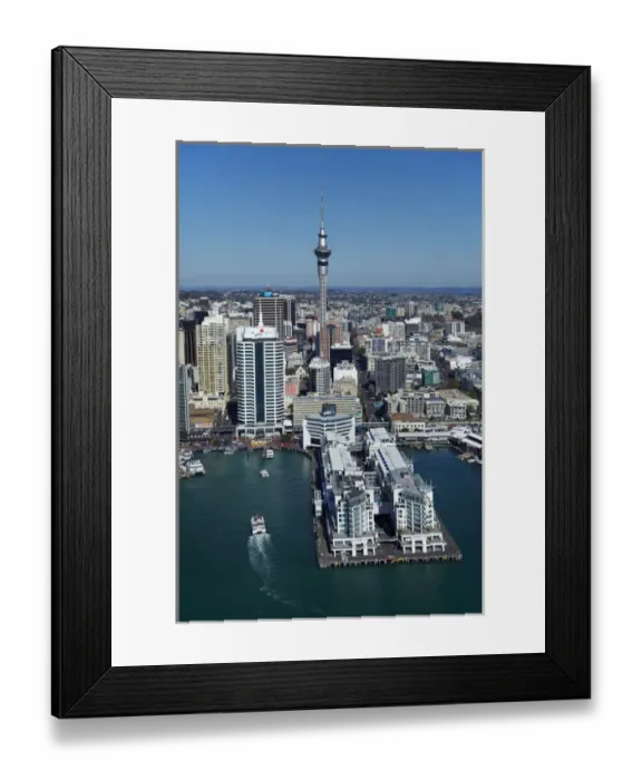 Framed Print : Hilton Hotel, Sky Tower, and Auckland waterfront, Auckland, North Island, New Zealand