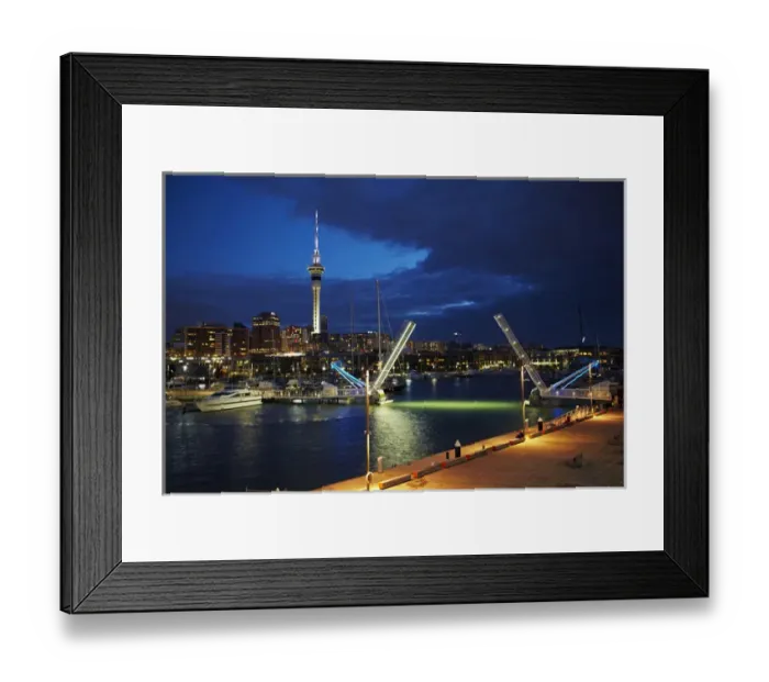 Framed Print : Wynyard Crossing bridge, and Skytower, Auckland waterfront, North Island, New Zealand Framed Print : Wynyard Crossing bridge, and Skytower, Auckland waterfront, North Island, New Zealand