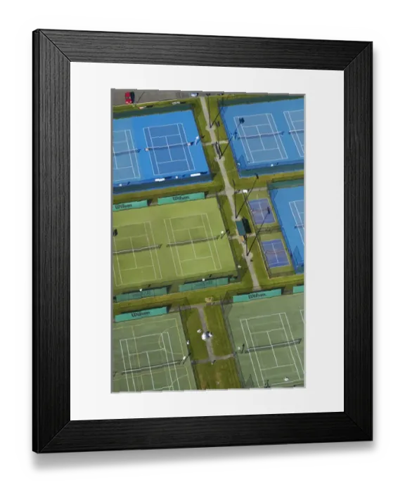 Framed Print : Tennis courts, Albany, Auckland, North Island, New Zealand - aerial