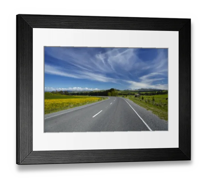 Framed Print : State Highway One and farmland, near Greta Valley, North Canterbury, South Island Framed Print : State Highway One and farmland, near Greta Valley, North Canterbury, South Island