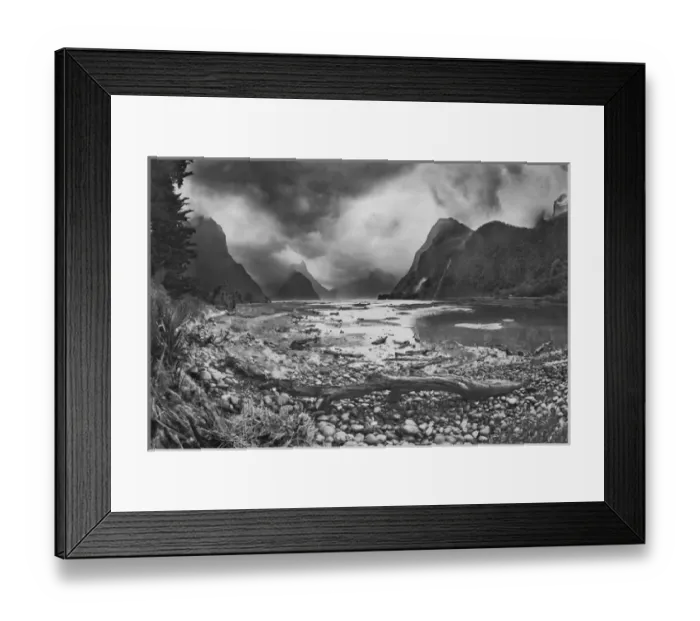 Framed Print : New Zealand Asia Milford Sound in Storm