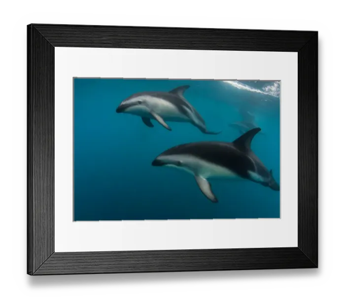 Framed Print : A Pod of Dusky Dolphins swimming off the Kaikoura Penninsula, South Island, New Zealand Framed Print : A Pod of Dusky Dolphins swimming off the Kaikoura Penninsula, South Island, New Zealand