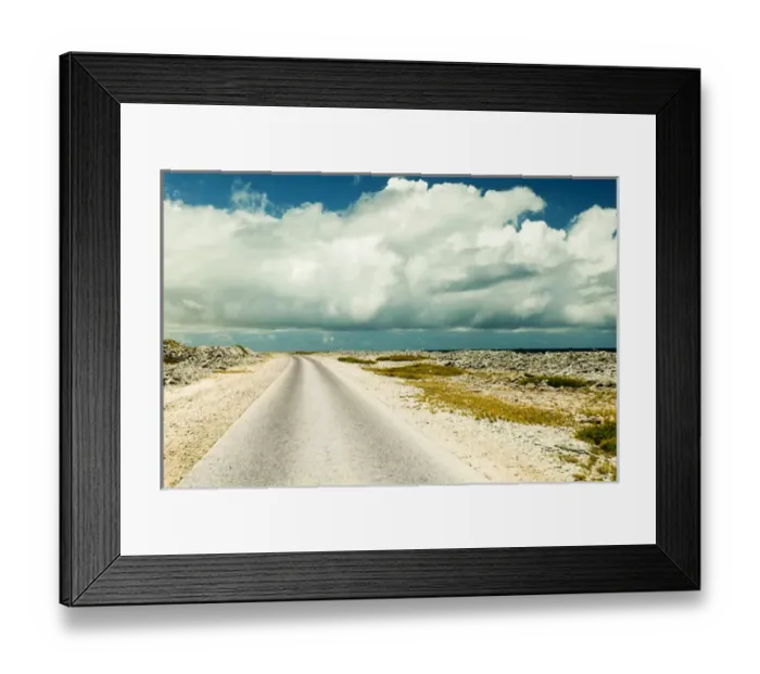 Framed Print : Coastal Road around Bonaire, N. A Framed Print : Coastal Road around Bonaire, N. A