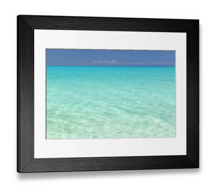 Framed Print : Bahamas, Little Exuma Island. Seascape of aqua ocean water Framed Print : Bahamas, Little Exuma Island. Seascape of aqua ocean water