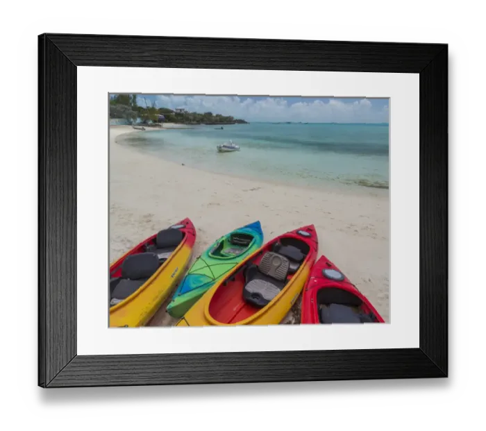 Framed Print : Bahamas, Exuma Island. Kayaks on beach. Credit as: Don Paulson / Jaynes Gallery / DanitaDelimont Framed Print : Bahamas, Exuma Island. Kayaks on beach. Credit as: Don Paulson / Jaynes Gallery / DanitaDelimont