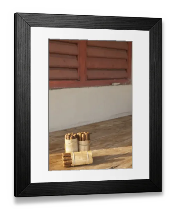 Framed Print : Cuba. Vinales. Handmade cigars are for sale at a home