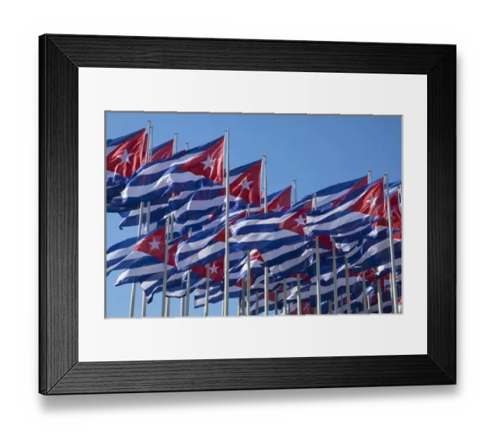 Framed Print : Cuba, Havana. Flags wave in the breeze Framed Print : Cuba, Havana. Flags wave in the breeze
