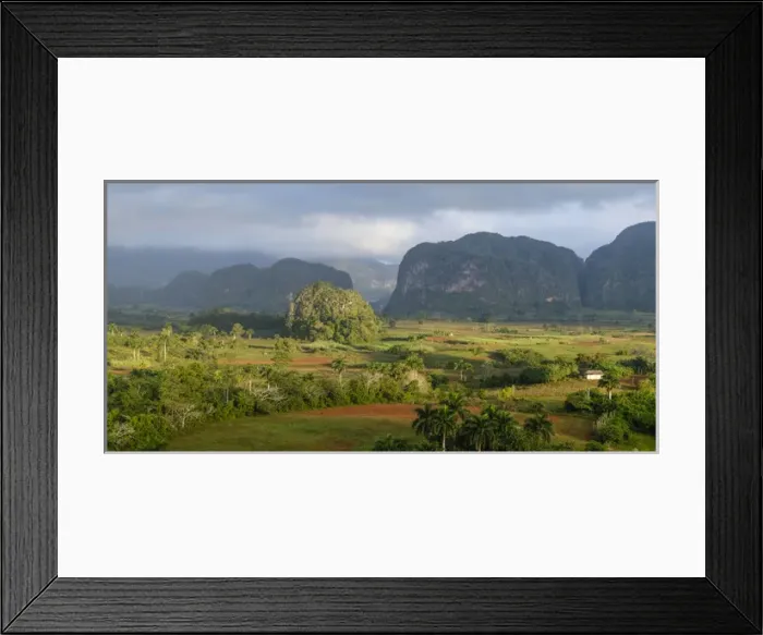 Framed Print : Cuba, Vinales. Panoramic view of the valley of Vinales with mogote, or limestone formations Framed Print : Cuba, Vinales. Panoramic view of the valley of Vinales with mogote, or limestone formations
