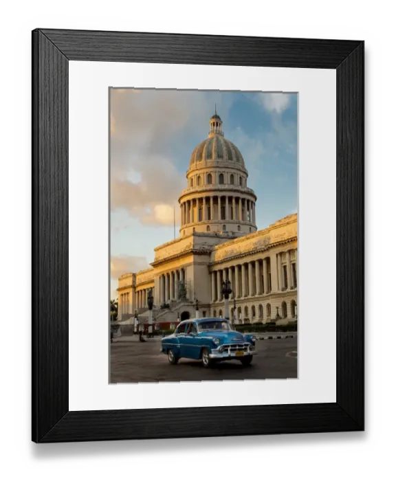 Framed Print : North America, Caribbean, Cuba, Havana, Capitol and classic car in historic Old Havana Framed Print : North America, Caribbean, Cuba, Havana, Capitol and classic car in historic Old Havana