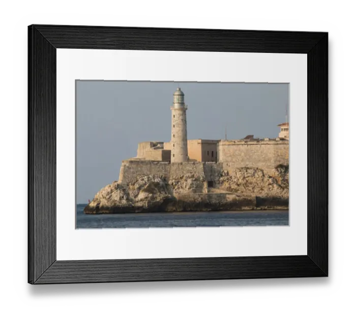 Framed Print : Havana Street scenes and Malecon prominade. El Morro fortress and Havana harbor Framed Print : Havana Street scenes and Malecon prominade. El Morro fortress and Havana harbor