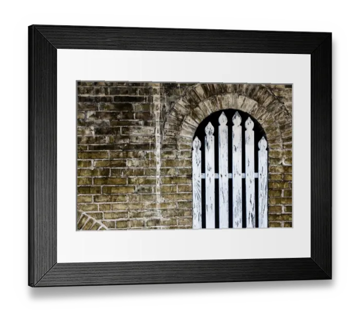 Framed Print : Christiansted, Saint Croix, US Virgin Islands. Architectural detail. Wooden Gate