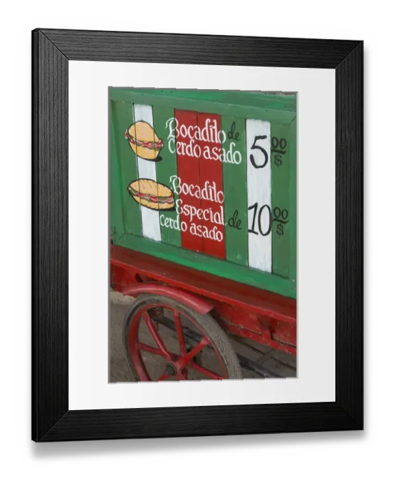 Framed Print : North America, Caribbean, Cuba, Vinales, sandwich cart Framed Print : North America, Caribbean, Cuba, Vinales, sandwich cart