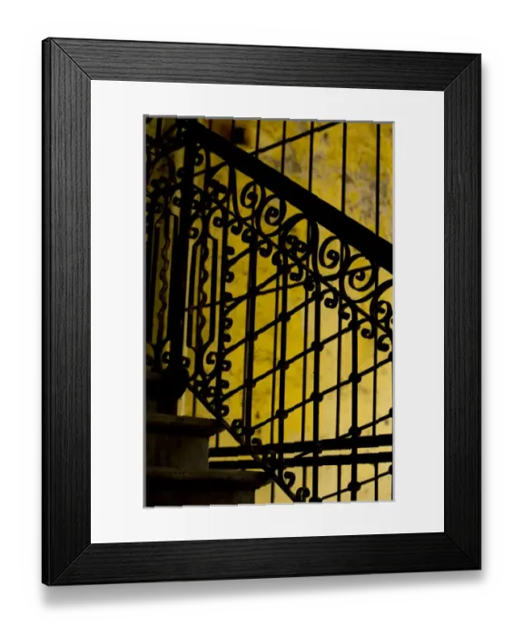Framed Print : North America, Caribbean, Cuba, Havana, railing and ironwork in apartment (silhouette) Framed Print : North America, Caribbean, Cuba, Havana, railing and ironwork in apartment (silhouette)