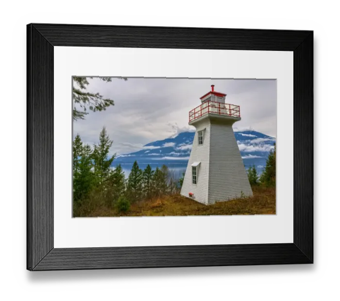 Framed Print : Pilot Bay Lighthouse at Pliot Bay Provincial Park, British Columbia, Canada Framed Print : Pilot Bay Lighthouse at Pliot Bay Provincial Park, British Columbia, Canada