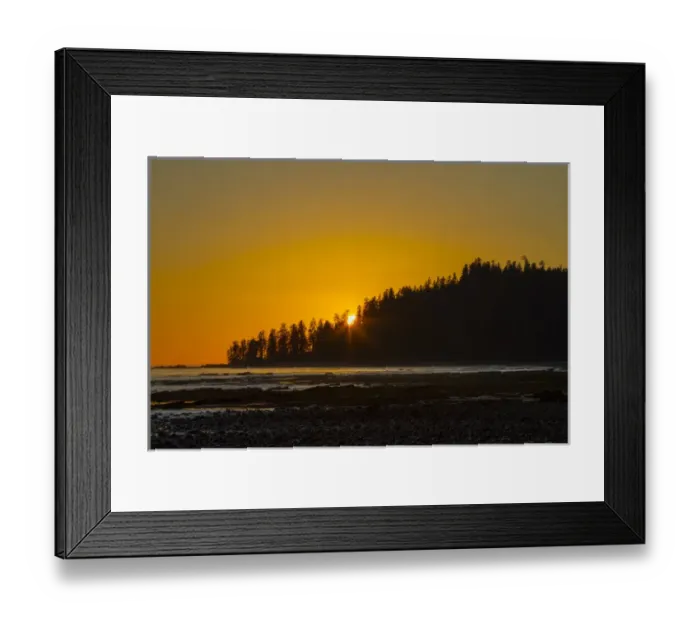 Framed Print : Canada, Pacific Rim National Park Reserve; West Coast Trail, Sunset, from Darling Framed Print : Canada, Pacific Rim National Park Reserve; West Coast Trail, Sunset, from Darling