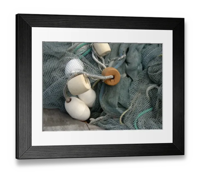 Framed Print : Canada, British Columbia, Salt Spring Island, Ganges. Fishing floats and fish netting Framed Print : Canada, British Columbia, Salt Spring Island, Ganges. Fishing floats and fish netting