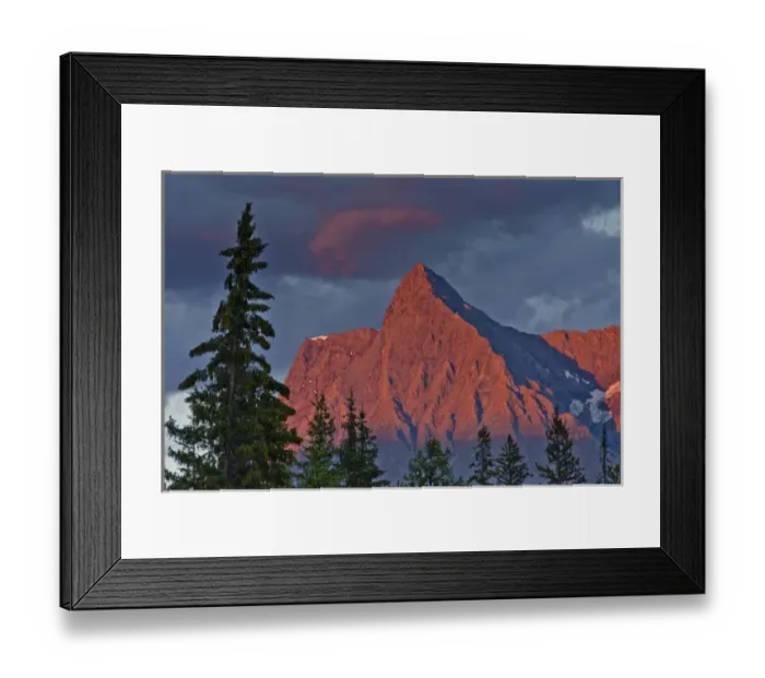 Framed Print : Sunset; alpenglow; from Kicking Horse River; Canadian Rockies; Yoho National Park Framed Print : Sunset; alpenglow; from Kicking Horse River; Canadian Rockies; Yoho National Park