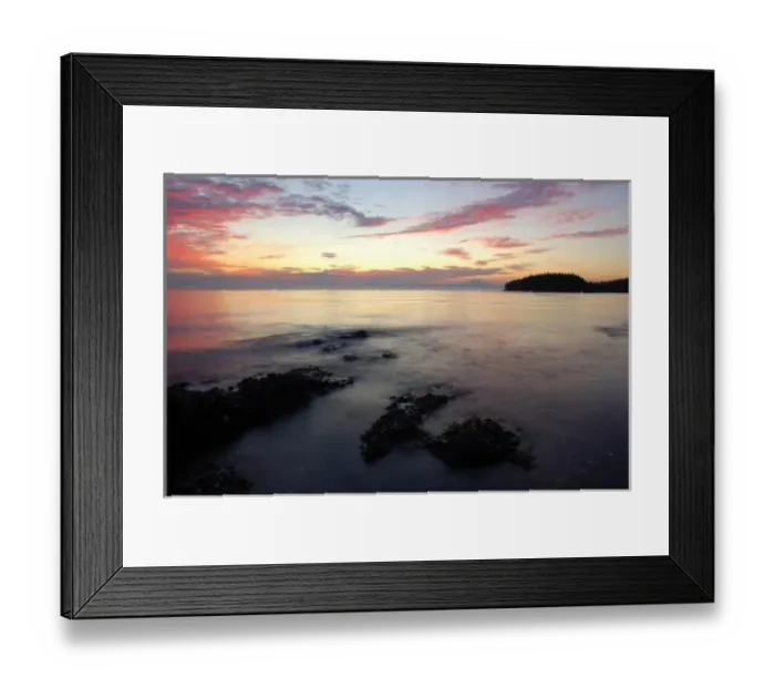 Framed Print : Canada, British Columbia, Cabbage Island, Colorful sunset overlooking the Straight Framed Print : Canada, British Columbia, Cabbage Island, Colorful sunset overlooking the Straight