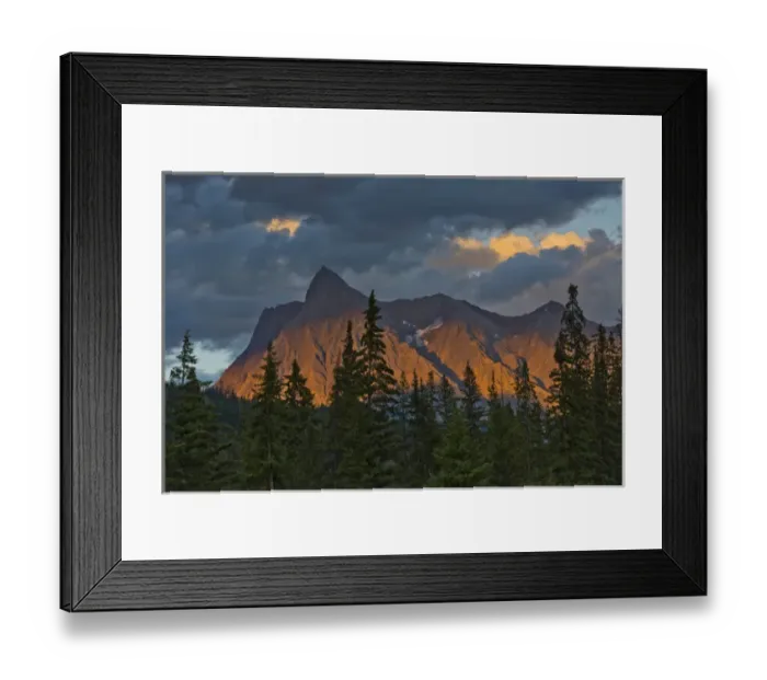 Framed Print : Sunset; alpenglow, from Kicking Horse River; Canadian Rockies; Yoho National Park Framed Print : Sunset; alpenglow, from Kicking Horse River; Canadian Rockies; Yoho National Park