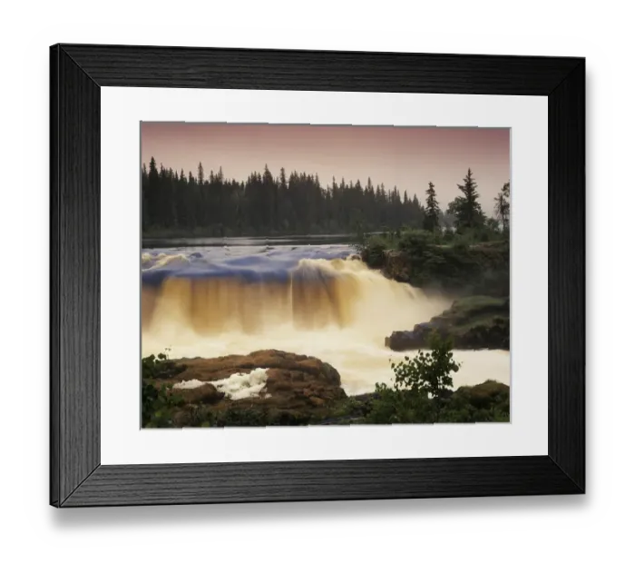 Framed Print : Canada, Manitoba, View of Pisew Falls Framed Print : Canada, Manitoba, View of Pisew Falls