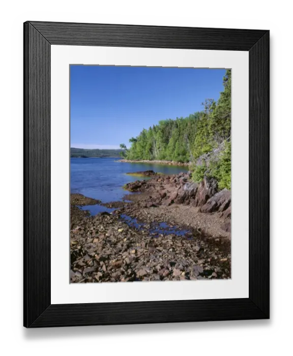 Framed Print : Canada, Newfoundland, Terra Nova National Park, Deep, blue waters of Newman Sound