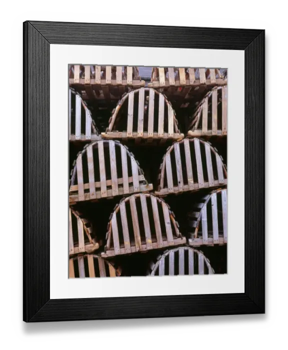 Framed Print : Canada, Newfoundland, Trout River, Tidy stack of wooden lobster traps Framed Print : Canada, Newfoundland, Trout River, Tidy stack of wooden lobster traps