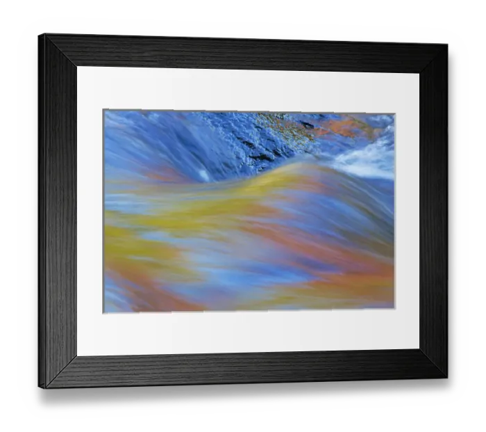 Framed Print : Canada, Quebec, Mont-Rolland. Autumn colors reflecting on Riviere du Nord. Credit as