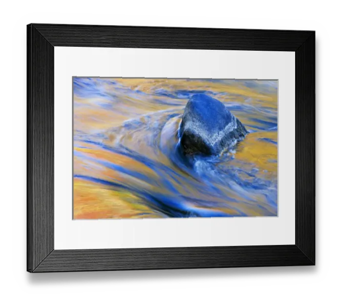 Framed Print : Canada, Quebec, Laurentian Mountains, Riviere du Nord. Fall colors reflecting on flowing river