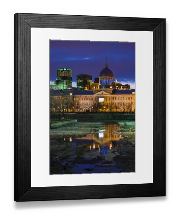 Framed Print : Canada, Quebec, Montreal, Old Port, Marche Bonsecours, market building, dusk Framed Print : Canada, Quebec, Montreal, Old Port, Marche Bonsecours, market building, dusk