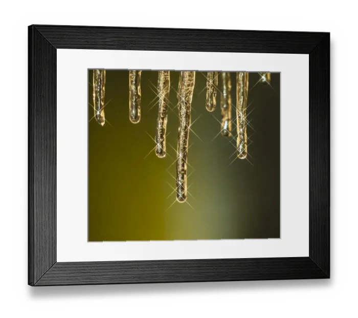 Framed Print : Golden icicles with stars Framed Print : Golden icicles with stars