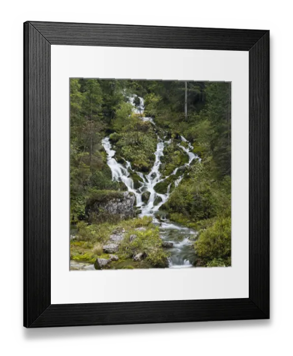Framed Print : Waterfall in the Karwendel valley in the Alpenpark Karwendel. Europe, Central Europe