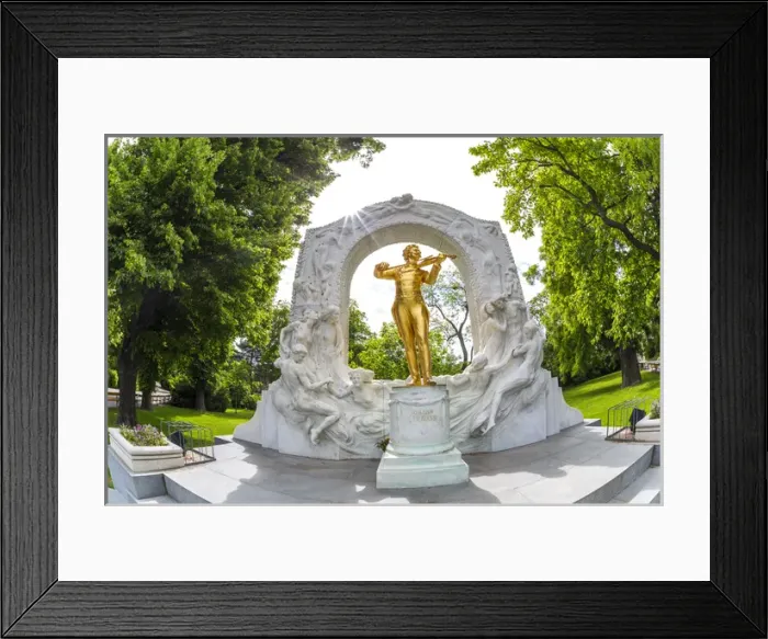 Framed Print : Johann Strauss Junior Statue in City Park of Vienna, Austria