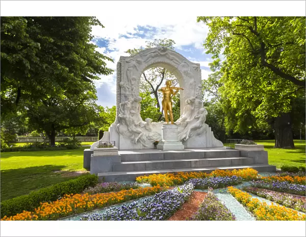 Johann Strauss Junior Statue in City Park of Vienna