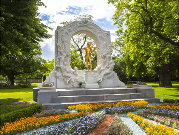 Johann Strauss Junior Statue in City Park of Vienna