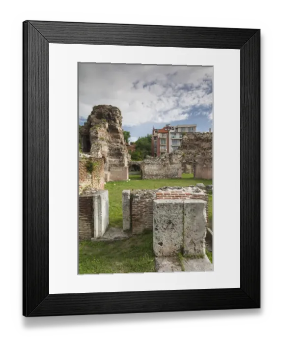 Framed Print : Bulgaria, Black Sea Coast, Varna, ruins of Roman-era Thermae heated baths Framed Print : Bulgaria, Black Sea Coast, Varna, ruins of Roman-era Thermae heated baths