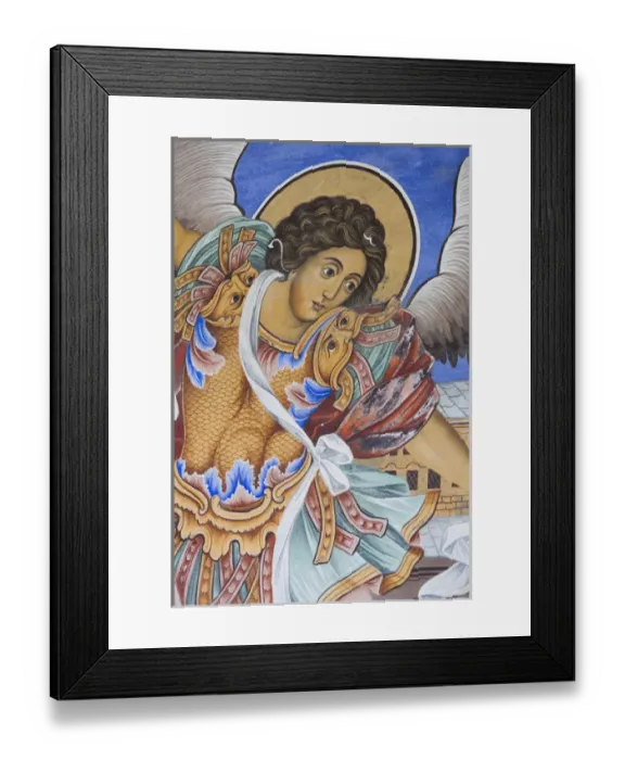 Framed Print : Bulgaria, Southern Mountains, Rila, Rila Monastery, UNESCO-listed wall frescoes