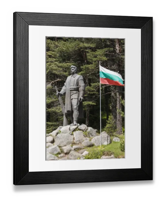Framed Print : Bulgaria, Southern Mountains, Gotse Delchev, statue of independence revolutionary