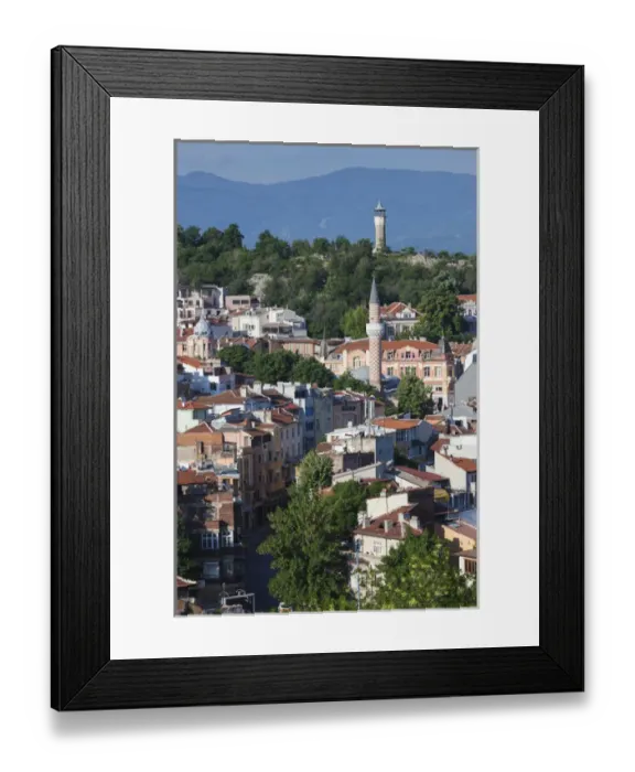Framed Print : Bulgaria, Southern Mountains, Plovdiv, elevated city view from Nebet Tepe hill, morning