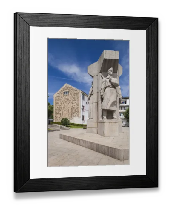 Framed Print : Bulgaria, Black Sea Coast, Tsarevo, Communist-era monument