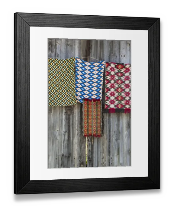 Framed Print : Bulgaria, Central Mountains, Veliko Tarnovo-area, Arbanasi, souvenir rugs Framed Print : Bulgaria, Central Mountains, Veliko Tarnovo-area, Arbanasi, souvenir rugs