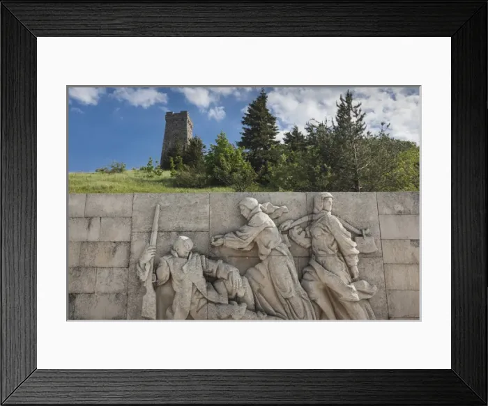 Framed Print : Bulgaria, Central Mountains, Shipka, Shipka Pass, Freedom Monument built in 1934